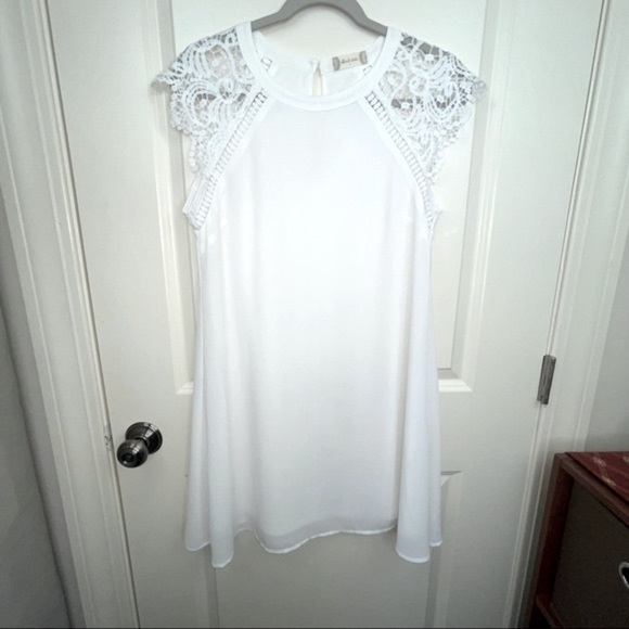 Altar’d State White Dress Lace Cap Sleeve Shift S - Picture 4 of 14